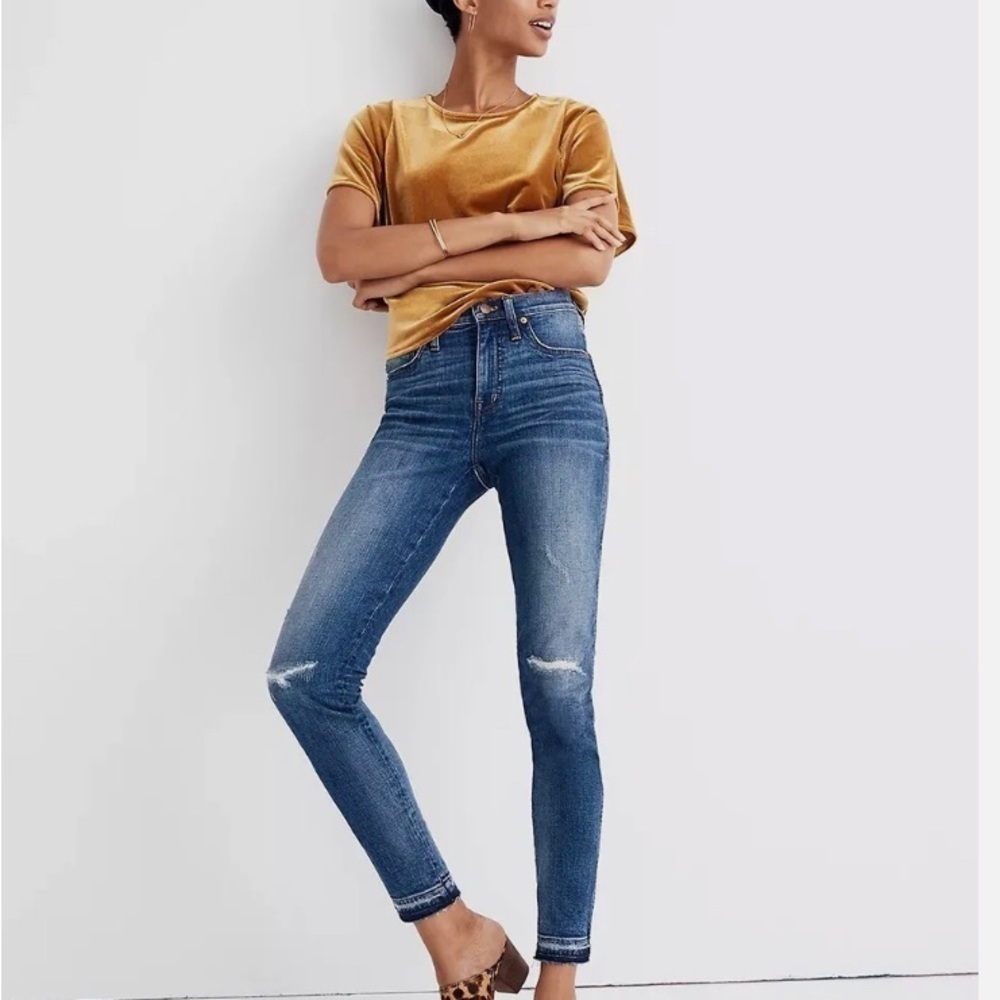 Madewell 9” High Rise Skinny Distressed Released Hem Size 25